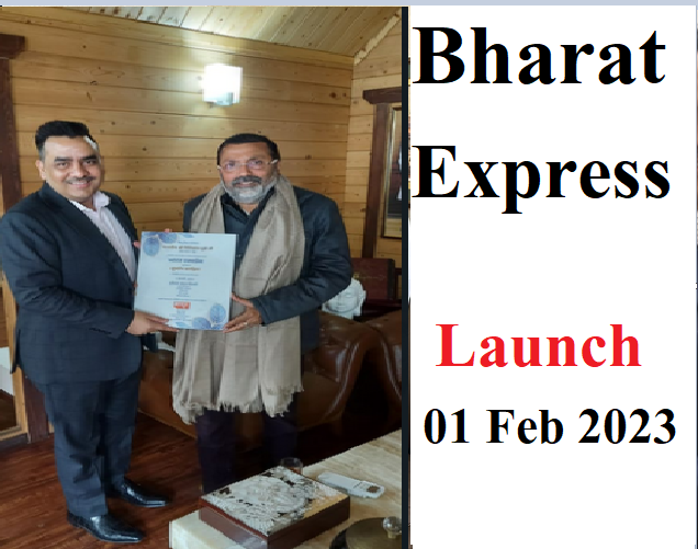 Bharat Express Chairman & MD Upendrra Rai with Nishikant Dube
