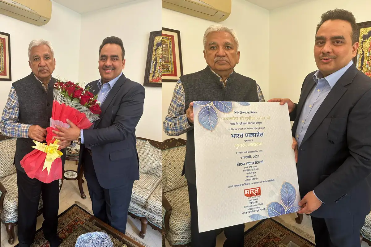 Bharat Express Chairman Upendra Rai meets former Chief Election Commissioner Sunil Arora, invites him to the channel’s launch