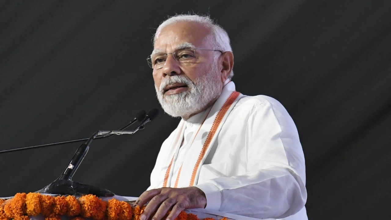 PM addressing rally in the assam election campaign