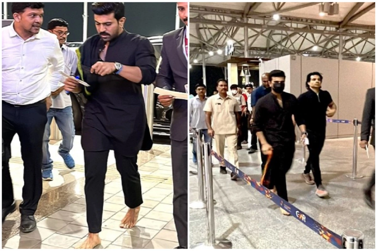 RRR Star Ram Charan Flies To US Barefoot Ahead Of Oscars 2023, Netizen Says “Never Fails To Win Hearts”