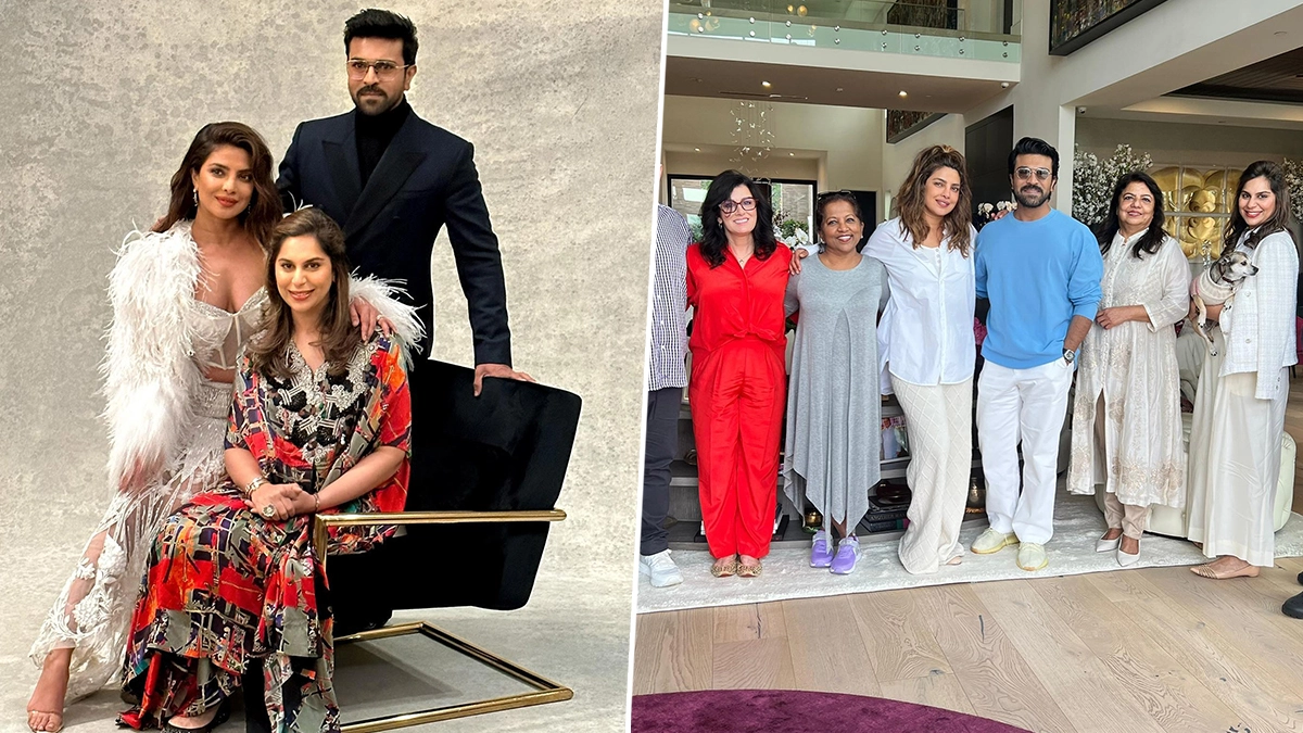 Priyanka Chopra and Ram Charan with his wife Upasana Kamineni Konidela