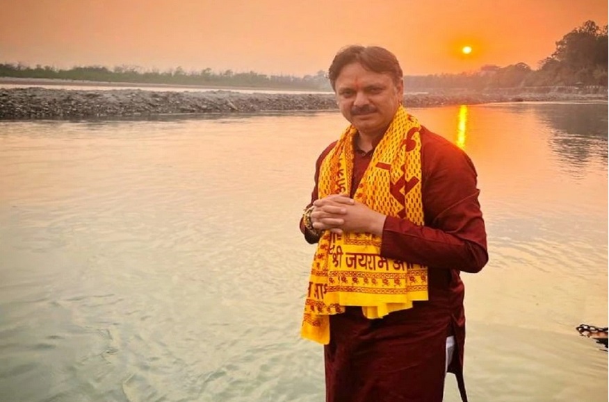 Wishing For Health And Prosperity For All, BJP MLA Rajeshwar Singh Took Dip In Ganga in Rishikesh
