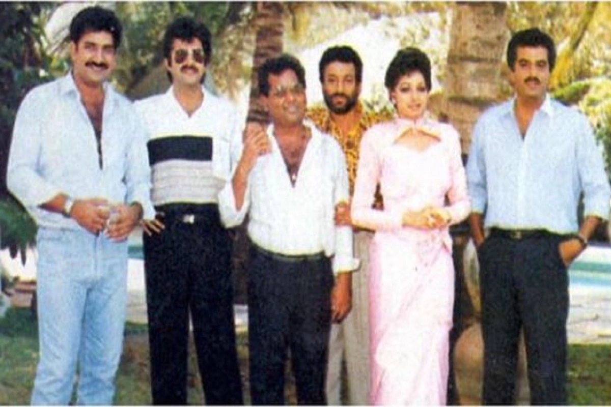 Anil Kapoor with Satish Kaushik and Sridevi.