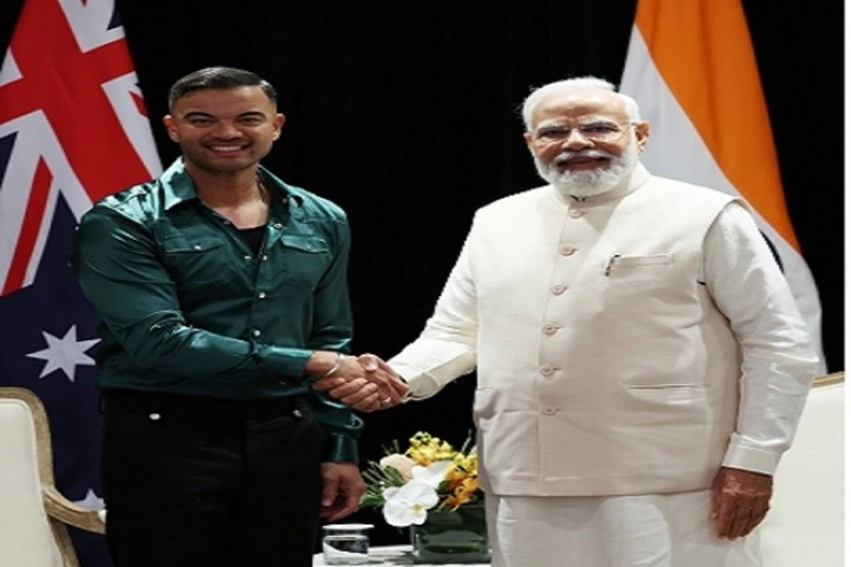 Prime Minister Modi Meets Australian Singer Guy Sebastian