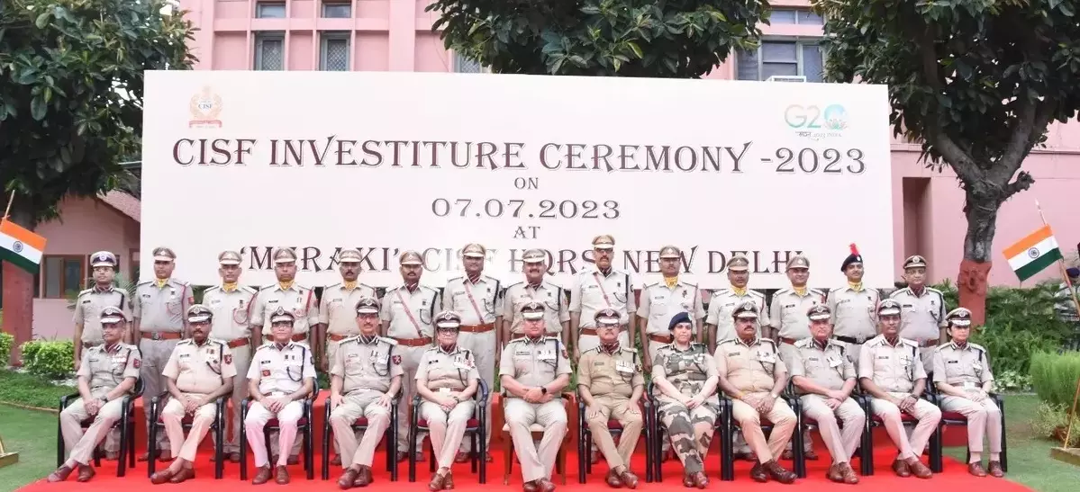 Investiture Ceremony At CISF Headquarters New Delhi: DG CISF, Presented Officers And Personnel With Police, Fire Service, And Union Home Minister’s Medal For Achievement In Police Training