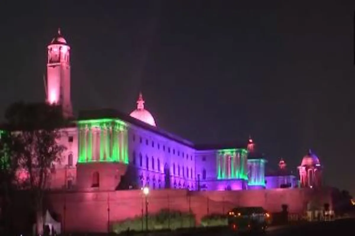 On Independence Day, Rashtrapati Bhawan, North Block, And South Block Are Illuminated