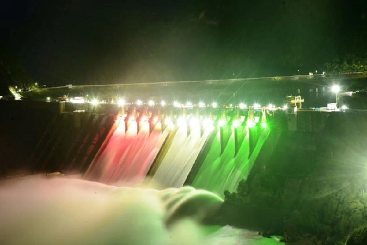J&K: Salal Dam Lit Up In Tricolour On Eve Of Independence Day